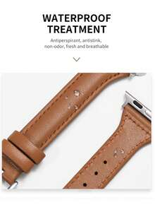 1 Peça Elegante Banda de Relógio de Couro Genuíno de Cor Sólida Compatível com Apple Watch 38mm 40mm 41mm 42mm 44mm 45mm 46mm 49mm, Pulseira Vintage, Pulseira de Relógio Inteligente de Reposição, Acessório de Pulseira de Relógio Casual e Formal Compatível com Apple Watch Ultra 11 10 9 8 7 SE3 6 5 4 3 2 1, Pulseira de Relógio Inteligente da Moda para Apple Watch - Para - Visão 6