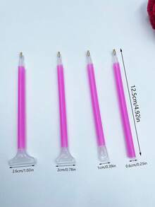 Bộ 4 bút chấm kim cương, đầu chấm 1/3/6/9, cán nhựa màu hồng 12.5cm, dụng cụ chấm và tô nhanh cho tranh thêu kim cương DIY. - Bút khoan - Xem 10