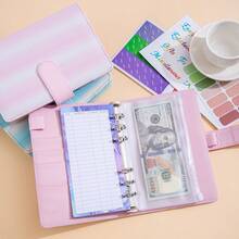Bìa sổ tay rời 6 lỗ A6PU tiết kiệm, thiết kế thời trang, bìa đựng sổ tay cá nhân, có thể dùng làm hộp đựng tiền mặt, album ảnh và đồ dùng học tập. - A6 - Xem 6