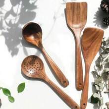Natural Boxwood Kitchen Cooking Utensils, Wooden Spatula Suitable For Non-Stick Pans - Random - View 2