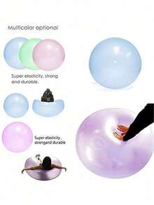 1/2 Globos inflables grandes, se pueden inflar o llenar con agua, bolas transparentes rebotadoras, globos reutilizables - Multicolor - Ver 7