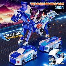 UINLE Baby 2-In-1 Transforming Collision Toy Car, Inertial Sliding Toy Car, Colliding Cars Automatically Combine Into Dragon Shape, Suitable For Boys & Girls 3+ Years Old - Multicolor - View 6