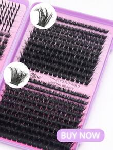 1360PCS/680PCS DIY Natural Fluffy Multi-Eyelash Book Set, 30D/40D/50D+60D+80D+100D D Curl Faux Mink Lashes 0.31–0.63inch, Includes Lash Glue, Tweezers & Brush, Thin & Thick Individual Lash Clusters, Comfortable DIY Eyelash Extensions For Beginners, Perfect For Valentine's Day, Christmas, Mother's Day, Daily Makeup, Wedding, Party, Halloween, New Year, Eye Lash Clusters, Individual Eyelashes, Lashes, Fake Lashes - Purple - View 7