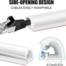 2米 x 1.5厘米 / 78.74 x 0.59英寸 自粘式柔性D15盖板，PVC电线护套导管，家用和办公用PVC电缆遮蔽器，用于覆盖电缆和电缆导管 - A - 查看 6