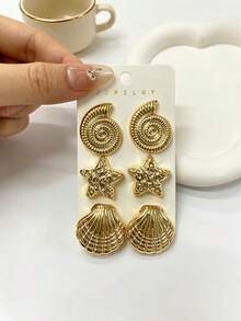 1-40 pares de accesorios de moda, en tonos dorados con estilos surtidos. Hechos de plástico de alta calidad, incluyendo formas en C, lágrima, texturizadas, rayadas y en forma de corazón, un conjunto para satisfacer sus necesidades de uso diario. Regalo del Día de la Madre - Amarillo Oro - Ver 9