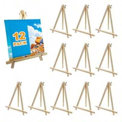 12 Pack 9 Inch Wood Easels Trod Table Top Easels For Painting Art Craft Student Mini Dilay Phs Wooden Colorful Stand