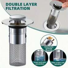 Stainless Steel Pop-Up Bathroom Sink Drain With Anti-Odor Filter - Brass Core, Universal Kitchen And Bathroom Sink Drain Assembly - Multicolor - View 9