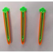 3个胡萝卜造型食品密封夹，塑料创意密封夹，适用于食品和零食袋，可爱厨房食品保鲜夹 - 橘色 - 查看 6