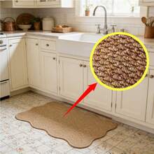 1pc Pineapple Ring Jute-Like Kitchen Rug, Thick & Durable Carpet, Solid Brown Color, Multipurpose Minimalist Design, Suitable For Living Room, Sofa, Doormat, Bedroom, Outdoor, Washable Bottom, Cat Scratching Pad, Kitchen Rug, Bathroom Rug, Welcome Mat, Outdoor Rug, Small Rug, Easy To Clean With Vacuum - Multicolor - View 7