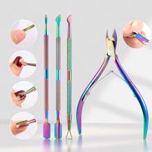 Bộ 4 kìm cắt da chết móng tay bằng thép không gỉ, dụng cụ loại bỏ lớp biểu bì gel móng tay, dụng cụ làm móng tay và móng chân. - Nhiều màu - Xem 2