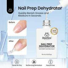 Beetles 2Pcs 15ml Acid-Free HEMA-Free Nail Dehydrator & Primer, Long-Lasting Bond Prep For Gel & Acrylic Nails - 2Pcs 15ML Nail Dehydrator and Primer Set - View 2