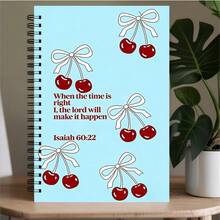 100-Page Spiral Notebook With Cherry Blossom Design, Suitable For Study, Work And Note-Taking, High-Quality Paper Material, Sketchbook, High-Grade Paper, Gift For Shoppers, Study Planner, Themed Diary, Notebook, Suitable For All Seasons - A5 - View 4