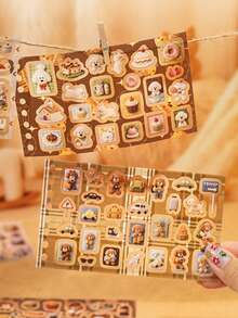 20/40 piezas Libro de pegatinas de estilo de peluche lindo, serie adorable de gatos y perros, variada colección de pegatinas de mascotas, adecuado para paisaje micro, pegatinas de bolsillo, suministros de scrapbooking - Talla única - Ver 5