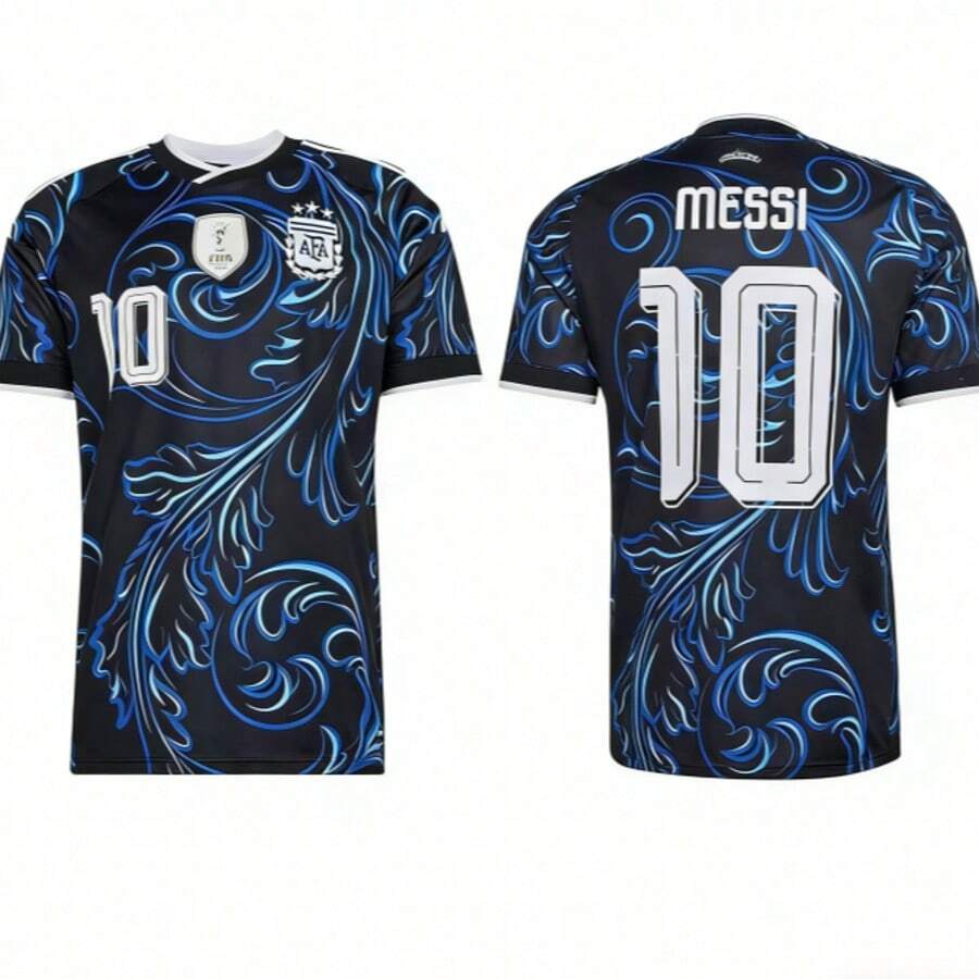 2026 World Cup Argentina Away Jersey, M Essi No. 10, Quick-Drying And Breathable Fan Version Short-Sleeved Shirt - 藍色 - 查看 1