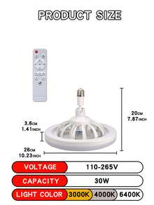 5-Blade 10-Inch LED Ceiling Fan Light With 360° Flexible Rotation, Remote Control, Aromatherapy Function, Upgraded Crystal Mask, Adjustable Color Temperature, Brightness And Wind Speed, Timer Function, Suitable For Bedroom, Living Room And Study - Five-blade Omnidirectional Fan Light - View 11