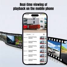 A True Three Lens Solar Powered Security Camera Equipped With Red And Blue Alarm Lights, Supporting 2.4GHz/5.8GHz WiFi, 360 ° Steering, PIR Motion Detection, Full-Color Night Vision, Two-Way Audio, IP66, And Can Be Used In Conjunction With Various - 黑色L3MSXT-BLACK - 查看 8