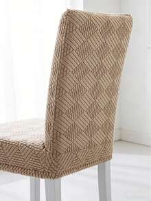 1pc/4pcs Snowflake Pattern Solid Color L-Shaped Chair Cover, Home Goods, Elastic Band, Nordic Modern Style, Minimalist Style, Universal Elastic, One-Piece, Stool Cover, Wear-Resistant & Stain-Resistant, Chair Slipcover - Khaki - View 7