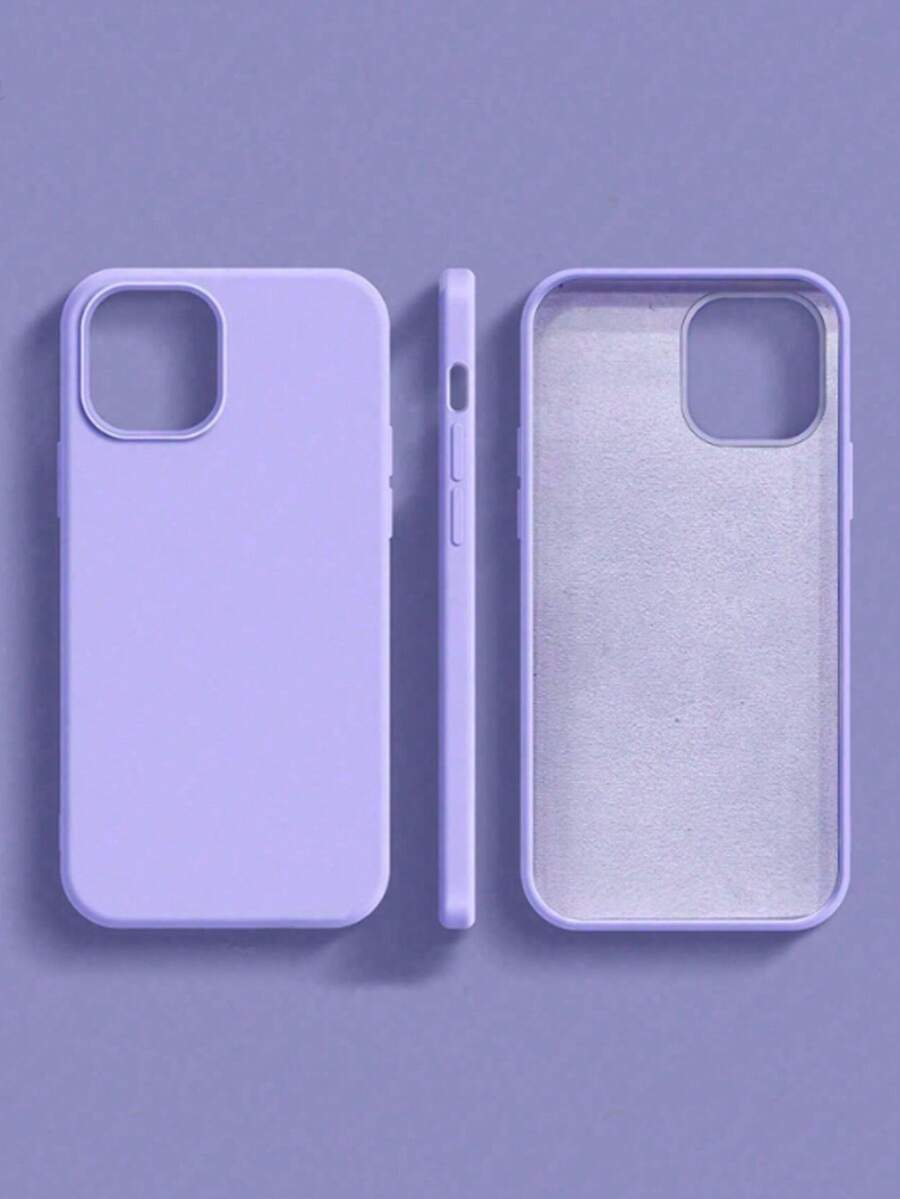 2.0mm Thick Liquid Silicone Phone Case, Compatible With Apple 16, 15, 14, 13, 12, 11 Pro Max Series, Full Body Protection Cover - Mauve Purple - View 1