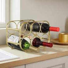 Buruis - Estante vino morno soporte metal para cocina despensa y almacenamiento de gabinetes no requiere montaje dorado - Amor dorado - Ver 7