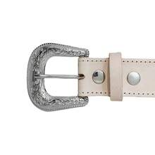 Our Lady Of Aparecida Belt In Genuine Leather With Hand-Braided Detail And Country Buckle - 自然的 - 查看 2