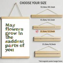 1pc Inspirational Quote Wall Art Picture May Flowers Grow In The Saddest Parts Of You Canvas Print Paintings|Retro Oil Paint Texture Typography French Country Decor For Bedroom,Living Room Or Office Home Decor,Mental Health Matters Poster,Gift For Her,Unframed,Wooden Hanging Scroll Or Framed - Pattern - View 15