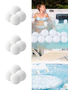 Bộ 4 quả bóng xốp vệ sinh hồ bơi mùa hè, thích hợp để làm sạch bụi bẩn trong hồ bơi và các bữa tiệc, có thể hấp thụ các chất bẩn trên bề mặt, bóng xốp spa tái sử dụng để ngăn ngừa bụi bẩn và tắc nghẽn bộ lọc trong hồ bơi cố định và hồ bơi bơm hơi, thích hợp cho các phụ kiện spa nước. - đơn sắc - Xem 6