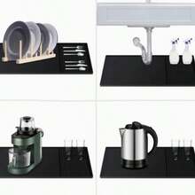 Silicone Coffee Machine Mat, Creative Draining Pad, Bar Counter Tray Mat, Non-Slip Waterproof Kitchen Dining Table Heat Insulation Mat - Multicolor - View 3