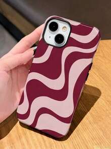 1 chiếc ốp lưng điện thoại hai lớp chống sốc họa tiết sóng bất đối xứng mới, tương thích với Apple XS/XR/11/12/13/14/15/16/16Plus/17/17Air, quà tặng thời trang - Nhiều màu - Xem 3