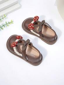 Giày da trẻ em, giày bệt mùa xuân mới cho bé gái, giày dán, giày lười lái xe cho bé gái, giày buộc dây nơ, giày thời trang cho trẻ sơ sinh và trẻ nhỏ. - màu nâu - Xem 3