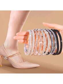 Dây buộc giày cao gót chống tuột cho nữ, dây giày đính đá, dây đai chống tuột gót, dây thun cố định, dây đai đính đá. - Nhiều màu - Xem 7