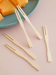 50/100 que xiên trái cây bằng tre, que xiên thức ăn mini hai ngạnh, que xiên cocktail bằng gỗ, thích hợp cho món khai vị, món tráng miệng, tiệc tùng, đám cưới, tiệc buffet. - Nhiều màu - Xem 8