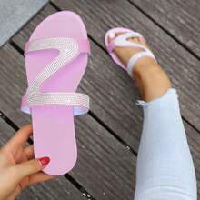 New Women Casual Beach Slippers, Versatile For Commuting - Baby Pink - View 6