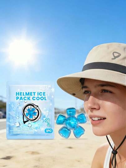 Cooling Gel Pad Insert, Improves Stuffy Heat In Summer, Icy Cool Refreshing Head Ice Pack, Fits Baseball Cap, Reusable Cold/Hot Pack, Summer Outdoor Hat Cooling Pad