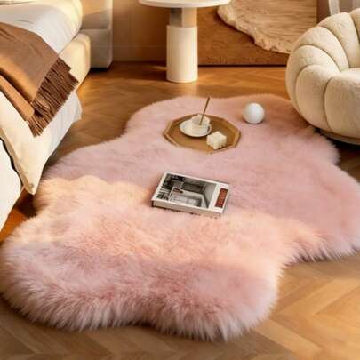 1pc Soft & Comfortable White Faux Fur Pad - Plush Sheepskin Material, Ideal For Bedroom, Living Room And Office Decor, Perfect Christmas Gift, Office Chair Cushion | Fluffy Pad | Polyester Blend