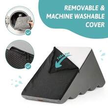 Escaleras para perros pequeños escalón curvado para mascotas con cubierta a prueba de fugas rampa de espuma de alta densidad para gatos para cama o sofá ligera duradera cómoda 15.7 x - Gris - Ver 8