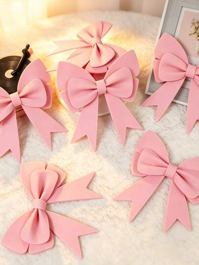6pcs Sponge Bow Decor, EVA Soft Structure Desktop Center Decor, Wall Background, Floral Decor, Suitable For Gift Boxes, Bouquets, Gift Baskets, Birthday Gifts, Plastic Arches, Gift Wrapping, Basket Decor, Birthday Decor, Office Decor, Wreaths, Wedding Decor, Bridal Decor