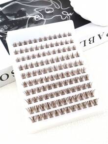 120pcs Brown Cat Eye Thick & Dense DIY Eyelashes, 3D Fluffy Curly Eyelash Extension 8/16mm, Lightweight & Comfortable For Daily Wear, Faux Mink Lashes For Makeup - View 9