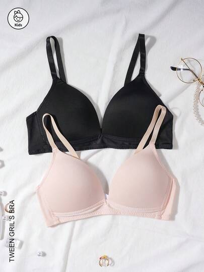 Bộ 2 áo ngực tam giác không đường may, đơn giản, thoải mái dành cho nữ tuổi teen, đồ lót cho các bạn gái trong giai đoạn dậy thì, phù hợp cho độ tuổi 13-16.