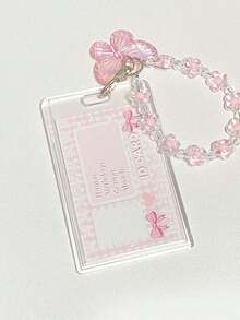 Crystal Butterfly Chain Acrylic Photo Holder - Securely Holds Multiple Cards, Transparent Acrylic Card Holder, Butterfly Keychain, Student ID Card, Bus Card, Sensor Card Holder,Ideal For Kpop Idol Photocards, Multi-Functional Design For Credit Cards, Bus Cards, Student Cards, And More! - Multicolor - 查看 6