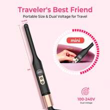 UKLISS Ultra-Mini Hair Straightener, Travel-Friendly Dual Voltage With LCD Display, Fast Heating Suitable For Bangs And Short Hair, Great Gift For Her - Black - View 4