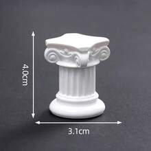 Mini European Retro Roman Column Candlestick, Dollhouse Sculpture Accessory DIY Handmade Decor, Mini Miniature Model Desktop Ornament, BJD Photography Prop - Multicolor - View 5
