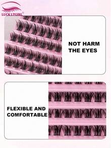120Pcs Natural Wispy D Curl Lash Clusters, 8-16mm Volume Individual False Eyelashes, Beginner Friendly DIY Eyelash Extensions - C - View 5