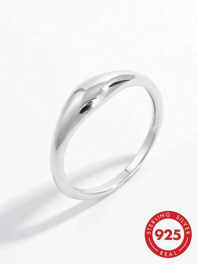 טבעת כסף 925 מלוטשת עדינה, פשוטה, אלגנטית, חמודה וקלאסית, מתאימה לדייטים ובילוי נשים, מתנה אישית