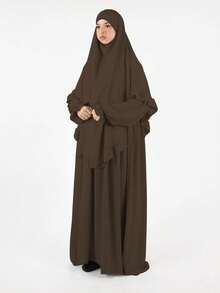 1 chiếc khăn trùm đầu Hijab, Abaya dành cho người Hồi giáo, thiết kế xếp ly ở gấu áo, kiểu dáng cổ điển, đa năng, phù hợp cho mặc hàng ngày và cầu nguyện. - Nhiều màu - Xem 4