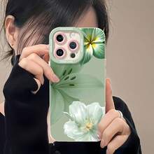 Flores verdes y blancas, naturaleza suave y elegante.funda de teléfono Fundas compatibles con ,Apple,VIVO,OPPO,,, y Honor.Fabricadas en silicona TPU,ofrecen protección contra golpes y caídas. - Blanco - Ver 6