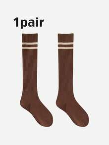 1 Pair/3 Pairs Women Striped Knee High Socks, Thick Leg Warmers For Spring & Autumn - Multicolor - View 10