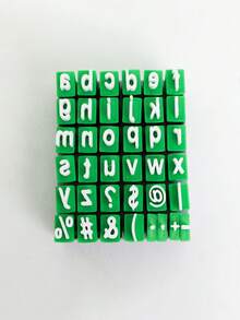 Juego de sellos de letras mayúsculas o minúsculas de cerámica, sellos de letras, sellos de letras de arcilla, letras mayúsculas y números, letras minúsculas y símbolos, herramientas de repostería DIY para imprimir galletas de forma pequeña - sello - Ver 15