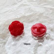 10 chiếc khuy trang trí hình hoa trà và hoa hồng nhiều cánh 3D nhiều màu sắc dùng cho áo len, áo khoác cardigan, áo jacket. - nhiều màu - Xem 13