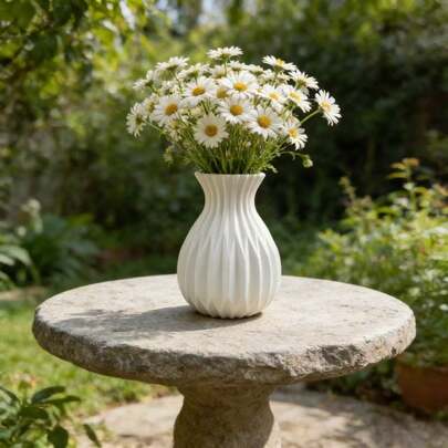 1 chiếc bình hoa hình học hiện đại, bình hoa họa tiết lượn sóng tối giản, thích hợp trang trí nhà cửa, làm vật trang trí trung tâm thời trang cho bàn ăn, phù hợp cho phòng khách, phòng ngủ, văn phòng, trang trí nội thất trang nhã, thích hợp để cắm hoa, trang trí kệ, quầy, bình hoa trang trí tiệc cưới.