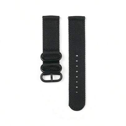 BEIMUSON Nylon Watch Band, Unisex Fashion Sports Watch Strap, Available In Multiple Colors And Widths: 18mm, 20mm, 22mm, 24mm - Black